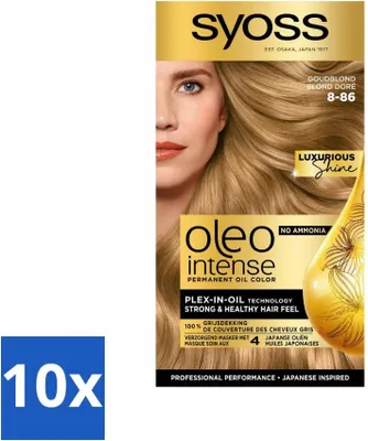 Produktbild von SYOSS – Oleo Intense 8-86 Golden Dark Blonde – Haarfarbe – Ammoniakfrei – Grauabdeckung – Langanhaltende Farbe - Vorteilspack - 10 Stücke