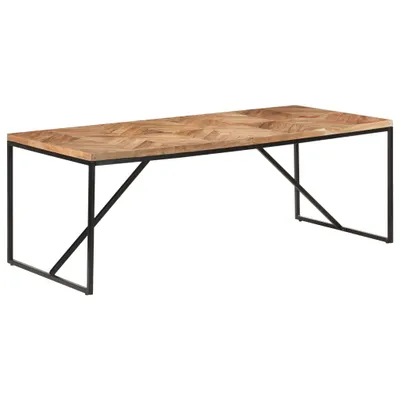 Image de vidaXL Table de salle à manger 200x90x76 cm en bois massif d'acacia et de mangue