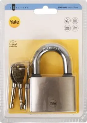 Zdjęcie produktu dla YALE Y112/60/132/1 Żeliwna kłódka tarczowa, srebrna
