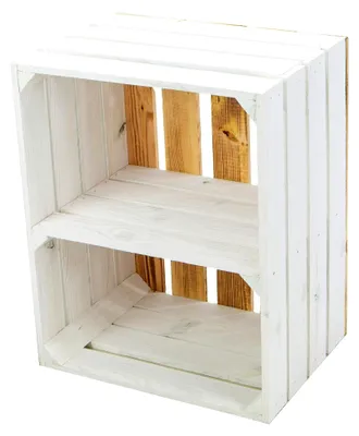 Produktbild von 3er Set Weiße Obstkisten Johanna/Schuhregal Ablageregal Schuhbox Weinkiste Apfelkiste Holzkiste Regalkiste Ablagekiste