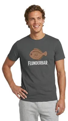 Produktbild von Spreadshirt Flunderbar | Angelhumor Männer T-Shirt, S, Anthrazit