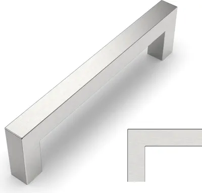 Produktbild von Elegante schwarze Edelstahl-Möbelgriffe, Set von 10 für Küche und Schränke