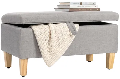 Produktbild von HOMCOM Sitzbank mit Stauraum, Polsterbank 71x37x36 cm mit Aufklappbaren Deckel