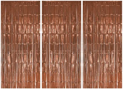 Produktbild von 3x Lametta Vorhang - rose gold - 91x244 cm