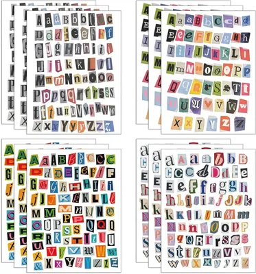 Zdjęcie produktu dla Naklejki scrapbook 852 sztuki, litery alfabetu, styl vintage, do journaling