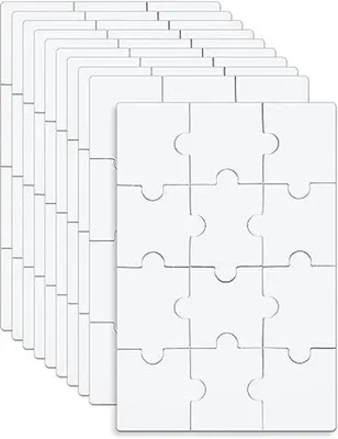 Produktbild von 12-teilig weißer Lege Puzzel Set für DIY Aktivitäten