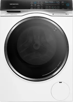 Produktbild von Siemens iQ700 WN54C2A0ES, Frontlader, Freistehend, Weiß, Links, Schwarz, Schwarz