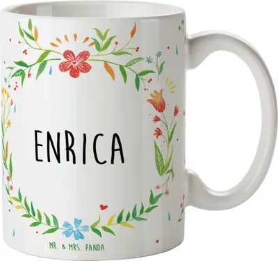 Produktbild von Mr. & Mrs. Panda Kaffeetasse Enrica - Geschenk, Kaffeepott, schöne tasse, Kaffeebecher, haferl