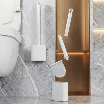 Produktbild von WC Bürste mit Halter Silikon Toilettenbürste hygienisch für Badezimmer
