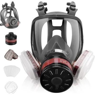 Immagine prodotto di Maschera protettiva per il viso, con filtro a carbone attivo 6001CN, compatibile con attacchi da 40 mm, per la protezione da polvere, vernici e sostanze chimiche