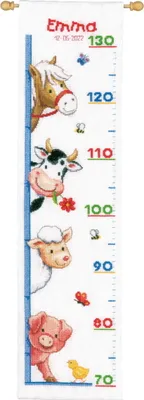 Image de Vervaco - Kit de point de croix « Les animaux de la ferme », diagramme de comptage, 18 x 70 cm