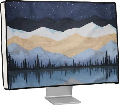 Produktbild von kwmobile Leinen Hülle kompatibel mit 27-28" Monitor - Schutzhülle Staubschutz Abdeckhaube für PC Bildschirm - Computer Screen Cover Staubhaube Haube -