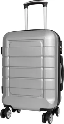 Produktbild von ABS Hartschale Reise Koffer Trolley aufrecht rolllbar Weekender Itzum Silber Gr. M