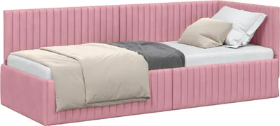 Obrázok produktu pre vidaXL Rohový rám postele s čelom ružový 80 cm x 200 cm zamat