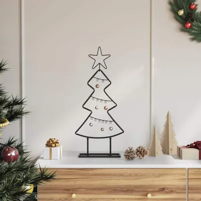 Produktbild von Maison Exclusive - Metall Weihnachtsbaum mit Ständer Schwarz 60 cm Stahl