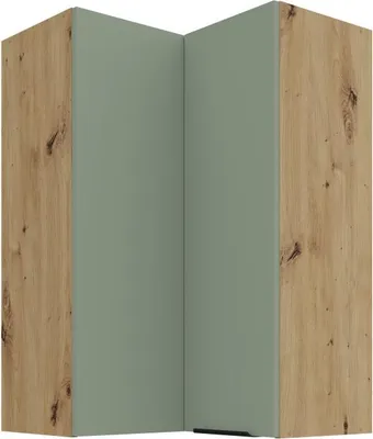 Produktbild von Hoher Eckschrank LUNARA 2 – 60 x 60 cm, grün / Eiche (Artisan).