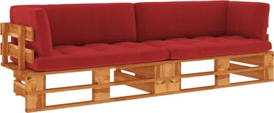 Immagine prodotto di Maison Exclusive - Divano a due posti in legno di pino impregnato color miele