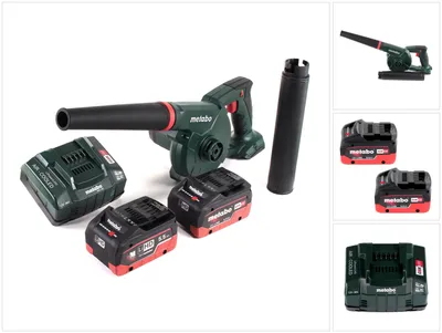 Image de Metabo AG 18 Souffleur sans fil 18 V + 2x Batteries LiHD 5,5 Ah + Chargeur
