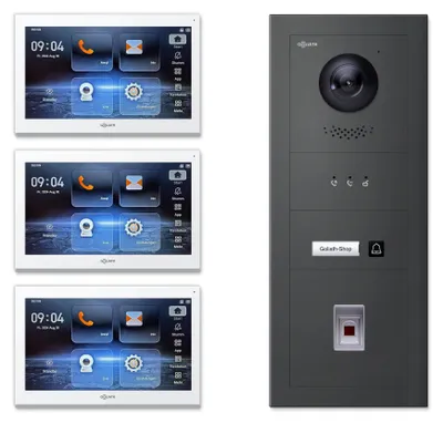 Produktbild von Goliath Premium IP GL-IPH132A.2 Video-Türsprechanlage, 1 Familie, 3× 10 Zoll Weiß, Anthrazit, Aufputz