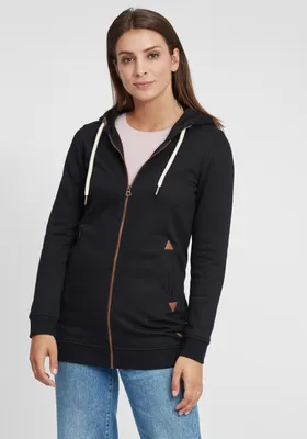 Produktbild von OXMO OXVicky Straight Sweat Zip-Hoodie Damen Sweatjacke Kapuzenjacke Hoodie mit Kapuze Kordel Eingrifftaschen Regular fit