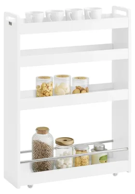 Image de Étagère en niche, design peu encombrant, mobilité facile, BLANC