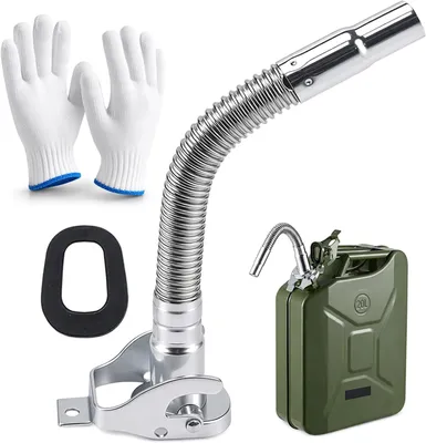 Imagen del producto de Dispensador de acero inoxidable para bidones, flexible y antistático, compatible con bidones de 5/10/20 litros, para un uso seguro