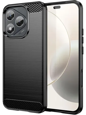 Image de Coque pour Honor 400 Lite, fibre de carbone TPU silicone coque de protection antichoc noire