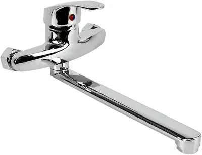 Wandarmatur Küche, Einhebelmischbatterie, 360° schwenkbar, Chrom