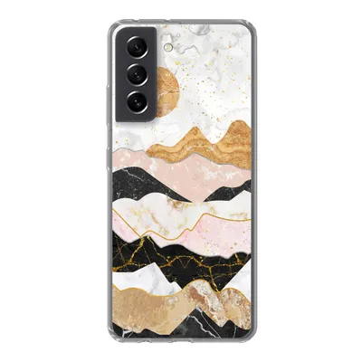 Produktbild von MuchoWow® Handyhülle Schutzhülle Hülle für Samsung Galaxy S21 FE Marmor - Gold - Pastell Silikon Softcase Handy Hülle - Mobiltelefonhülle