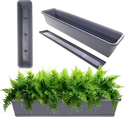 Immagine prodotto di KADAX vaso da balcone 80cm + supporto antracite