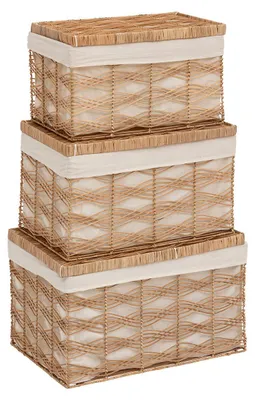 Produktbild von Geflochtene Aufbewahrungsboxen ROSY, 3er-Set