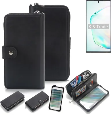 Produktbild von K-S-Trade 2in1 Handyhülle Schutzhülle kompatibel mit Samsung Galaxy Note 10+ 5G & Portemonnee Cover Handy Hülle Case Etui Geldbörse Wallet
