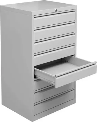 Produktbild von Schubladenschrank Swan | 8 Schubladen | DIN A3 | HxBxT 98x53x43cm | Grau