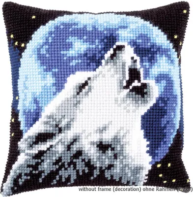 Produktbild von Vervaco Kreuzstichkissen "Wolf", Stickbild vorgezeichnet