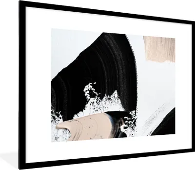 Produktbild von MuchoWow® Gerahmtes Poster Malerei - Abstrakt - Design 80x60 cm - Poster mit Schwarzem Bilderrahmen Wandposter Rahmen Foto Bilder - Schlafzimmer-Dekorationen - Fotoposter