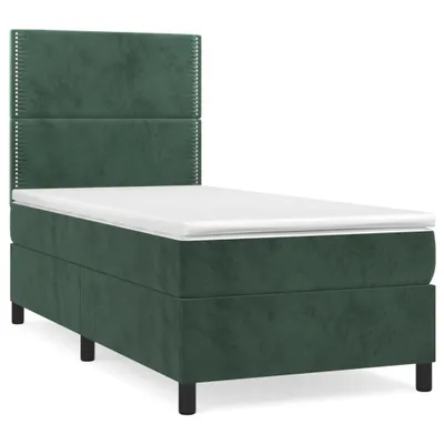Immagine prodotto di vidaXL Letto a molle con materasso verde scuro 100x200 cm in velluto