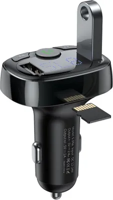 Zdjęcie produktu dla Baseus CCMT000001 Nadajnik FM 87,5 - 108 MHz Bluetooth/USB Czarny