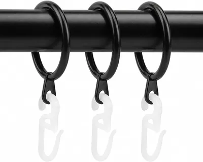 Imagen del producto de Anillos para cortinas con clips, de 30 mm de diámetro, paquete de 50 unidades, para cortinas