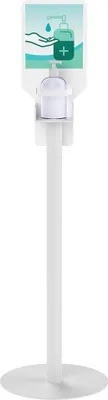 Produktbild von PAPERFLOW Desinfektionsspender stehend PUGH.13 weiß Stahl 1,0 l