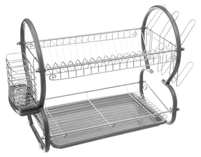 Produktbild von Abtropfgestell mit zwei Ebenen Five® - Grau - Sortierboxen | Antirutsch