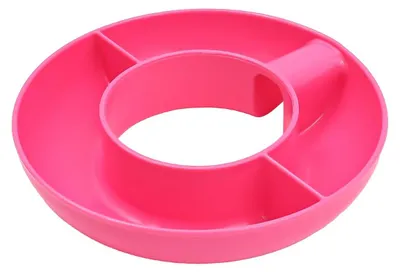 Snackschale für 40-oz-Becher, 3 Fächer, Silikon, rosa