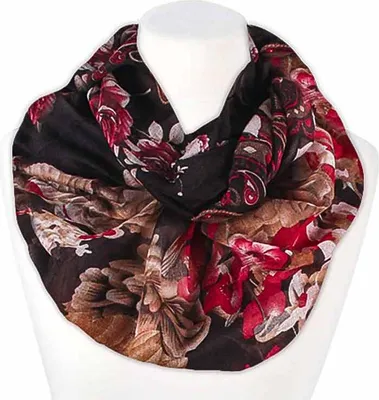 Produktbild von XXL Schlauchschal Infinity Loop Schal Rundschal Paisley Tube Scarf Floraler Print Autiga® dunkelbraun