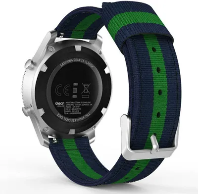 Produktbild von SYSTEM-S Armband 20 mm aus Nylon für Samsung Galaxy Watch 4 Smartwatch in Blau Grün
