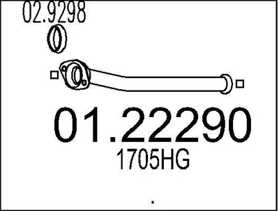 Produktbild von MTS Abgasrohr Auspuffrohr passend für PEUGEOT 206 Schrägheck (2A/C) Vorne 01.22290