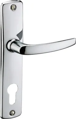 Image de Ensemble de poignées pour porte d'entrée Abbeville trou de cylindre, carré 7mm, entr'axes 165mm, chromé - THIRARD