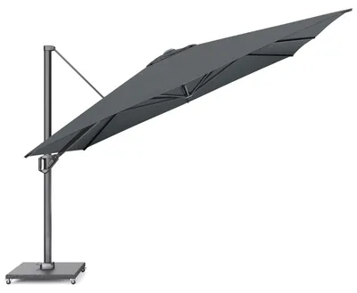 Produktbild von Sonnenschirm quadratisch Challenger T¹ Premium | hinten kippbarㅤ4 Faded Black | Anthrazit 3.5 x 3.5 Meter