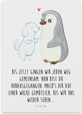 Produktbild von Mr. & Mrs. Panda Trauerspruchkarte Trauer Hund - Weiß - Gestorben, Anteilnahmekarte, gedenkkarte, Haustier, Trauerkarte, Beileid, Tier, Abschiedskarte, Beileidskarte