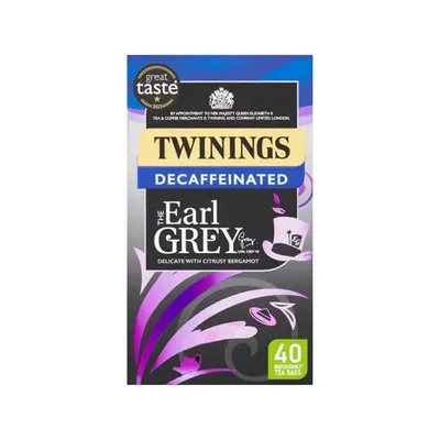 Produktbild von Twinings Earl Grey Decaffeinated – 40 Beutel, 100g