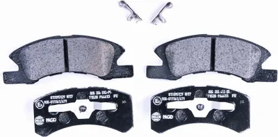 Produktbild von Bremsbelagsatz mit Verschleißwarnung 14,4 mm HELLA für u.a. MITSUBISHI SPACE