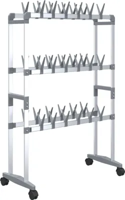 Zdjęcie produktu dla vidaXL Stojak na buty na kółkach srebrny 66x27x100 cm